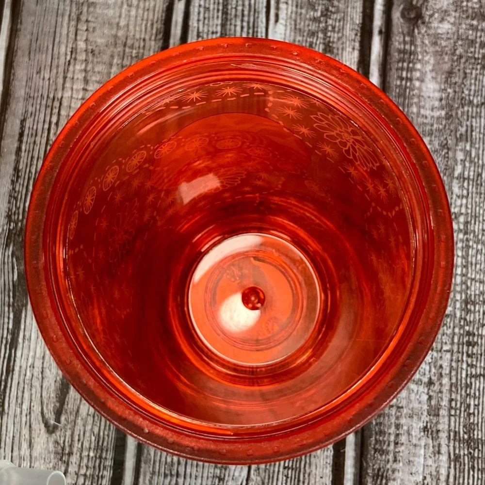 STARBUCKS 16 Oz. Peach Siren Tumbler Straw Cold Cup Reusable Floral Design